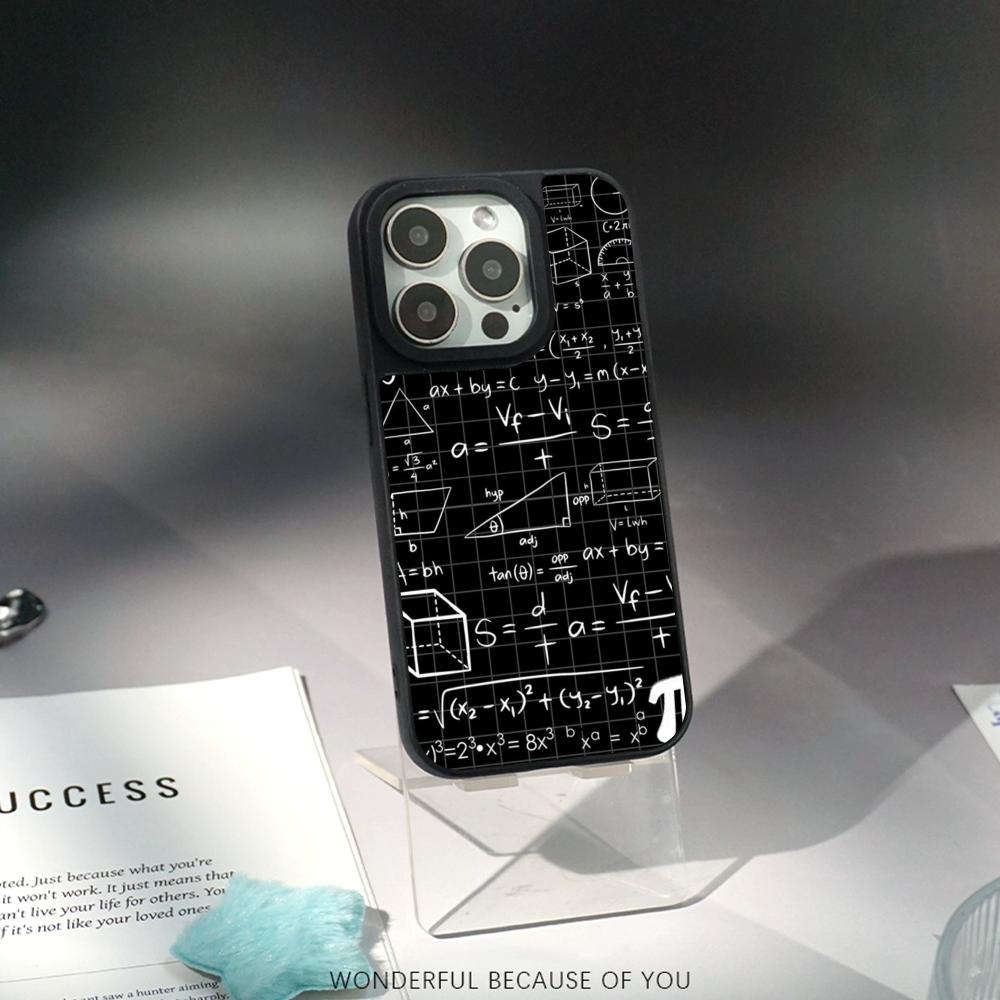 Крутой чехол для телефона с формулой и крутым узором для iPhone 17 16 e 15 14 13 12 Pro Max, защитный чехол из овчины с серебристой окантовкой
