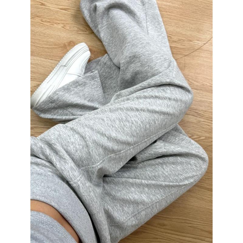 Мешковатые серые спортивные штаны Y2k, женские повседневные спортивные брюки в американском стиле, широкие брюки для бега, корейские базовые уличные брюки