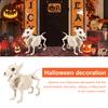 Halloween Dog Skeleton Ornament Realistic Plastic Animal Bone Figurine for Halloween Indoor Outdoor Decor Party