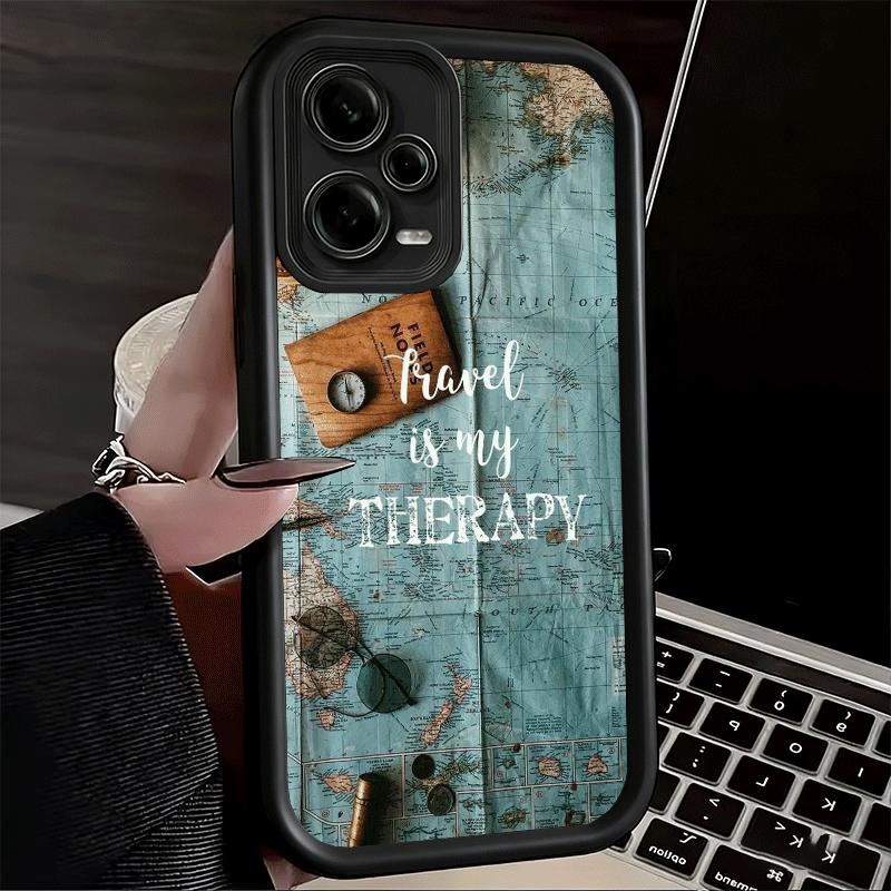 Travel Map Artistic Pattern Soft Phone Case for Xiaomi Redmi Note 15 14 13 12 11 Pro Plus 10S 11S 4G 11T 5G Shell Silicone Funda