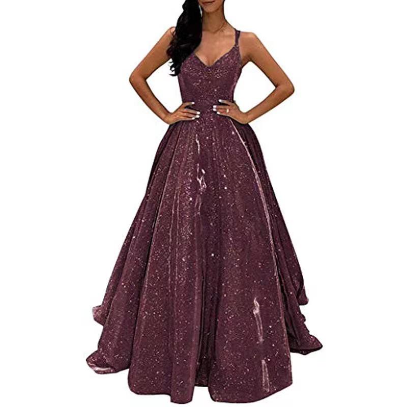 2024 Stylish Cross-Border Slim Evening Gown with Atmospheric Flash Design