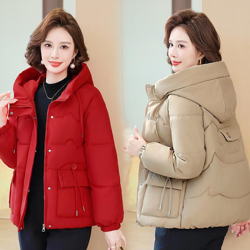 Женская повседневная куртка с хлопковой подкладкой, зимняя свободная теплая куртка средней длины с хлопковой подкладкой