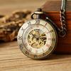 Карманные часы в стиле ретро для мужчин и женщин, ручные механические карманные часы, прямые механические часы без крышки