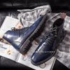Mens Pointed Toe Ankle Boots Large Size Formal Casual Leather British Style Winter