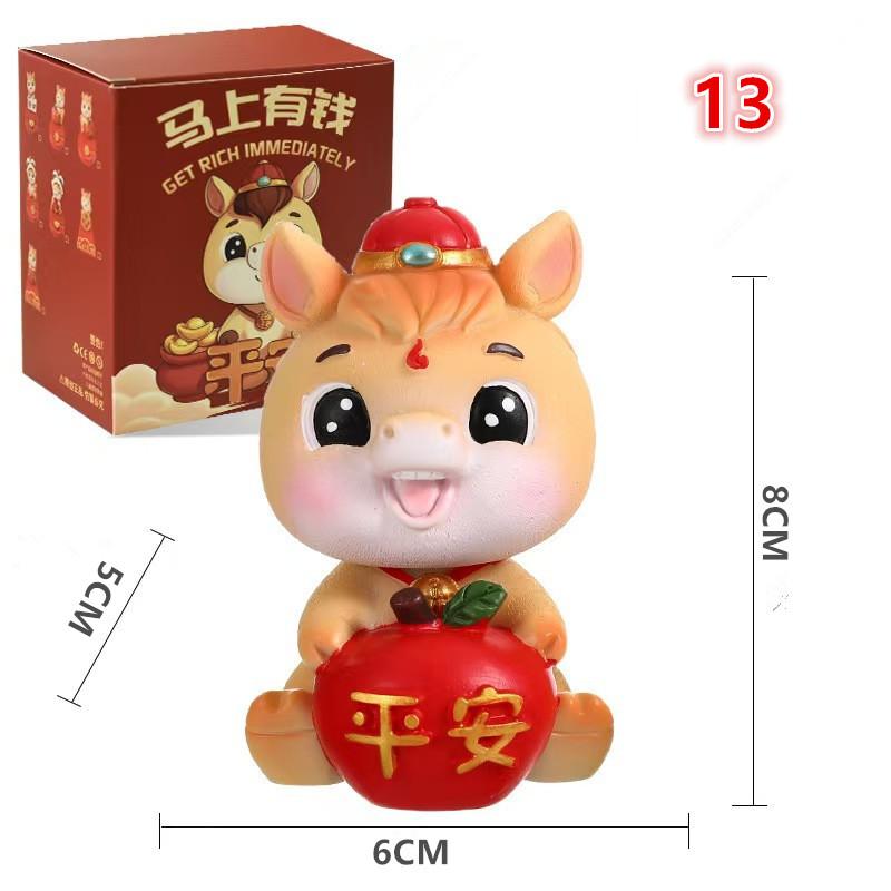 1PCS 2026 Cute Year Of The Horse Ornament Horse Year Mascot Doll Zodiac Horse DIY Desktop Decoration Car Ornament New Year Gift