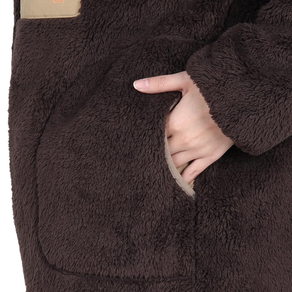 Флисовая куртка Elmo Fleece Reversible Blouson Long L [Chums] женская коричневая/бежевая