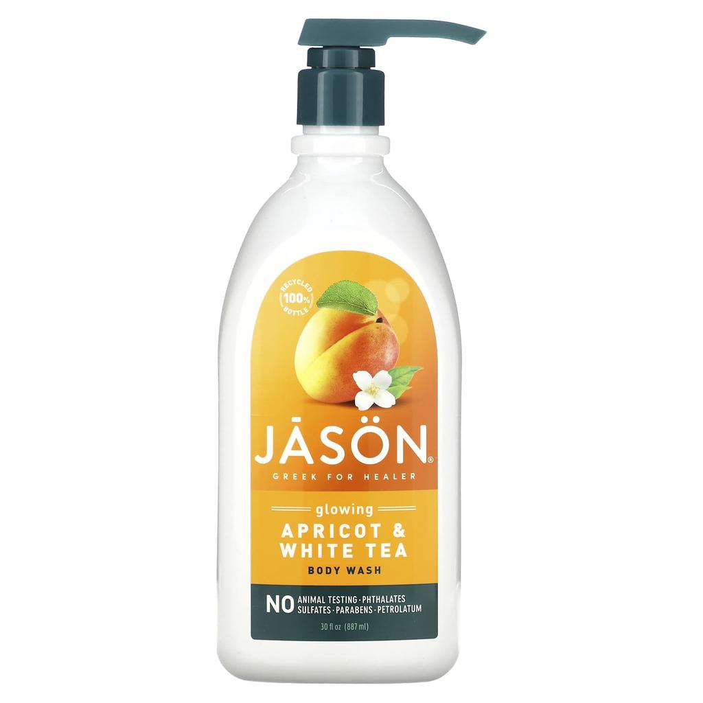 Jason Natural Body Wash, Radiant Apricot & White Tea, 30 Fl Oz (887 Ml)