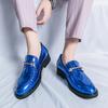 Men Leather Fashion Men Casual Shoes Design Bright Face Buckle and Gold Metal Toe Men Driving Shoe Party Flats Hairstylist Shoes