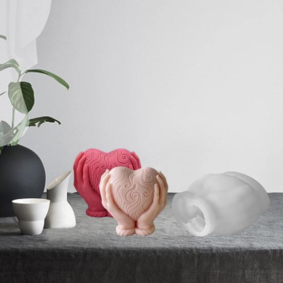 Candle Mold Heart Shape Silicone Aromatherapy Mould DIY Soap Mold for Wedding Anniversary Home Decor
