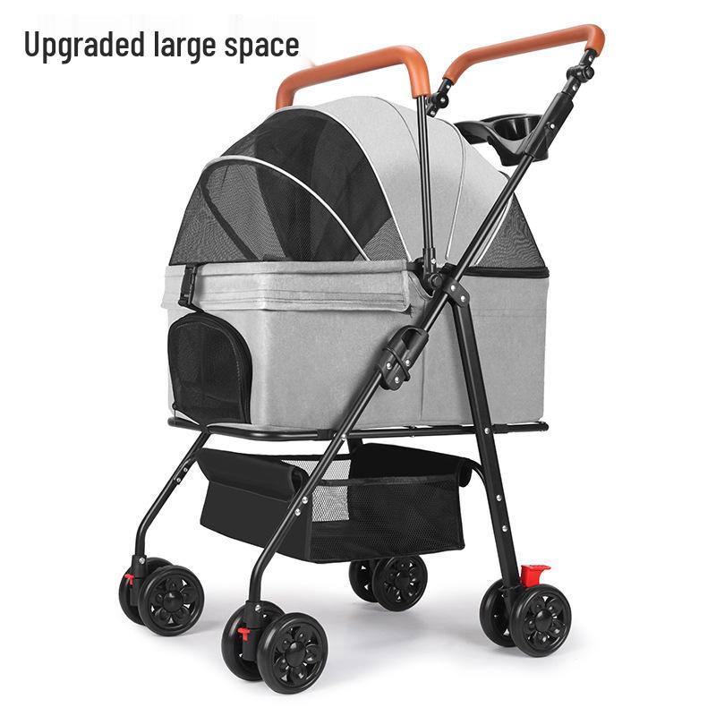 Foldable Pet Stroller for Dogs and Cats - Cross-Border Export