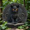 Whimsical Mystical Cat Sign -Distinctive Vintage Style Design, Faux Embossed Texture, Wall Decor, Cafe, Living Room, Ideal Gift