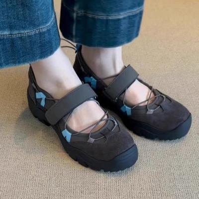 Модные стельки на толстой подошве, функциональный стиль, корейские папины кроссовки для женщин, лето 2025, балетки, спортивная обувь Мэри Джейн