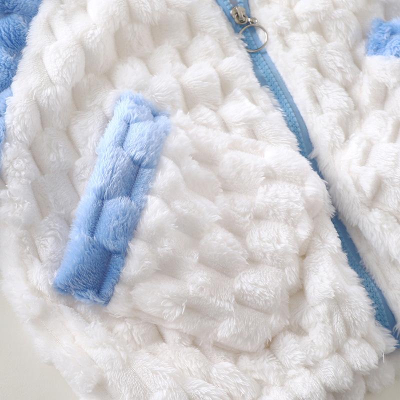 Зимние детские пальто плюшевые теплые куртки пальто для мальчиков и девочек верхняя одежда простая универсальная модная детская одежда