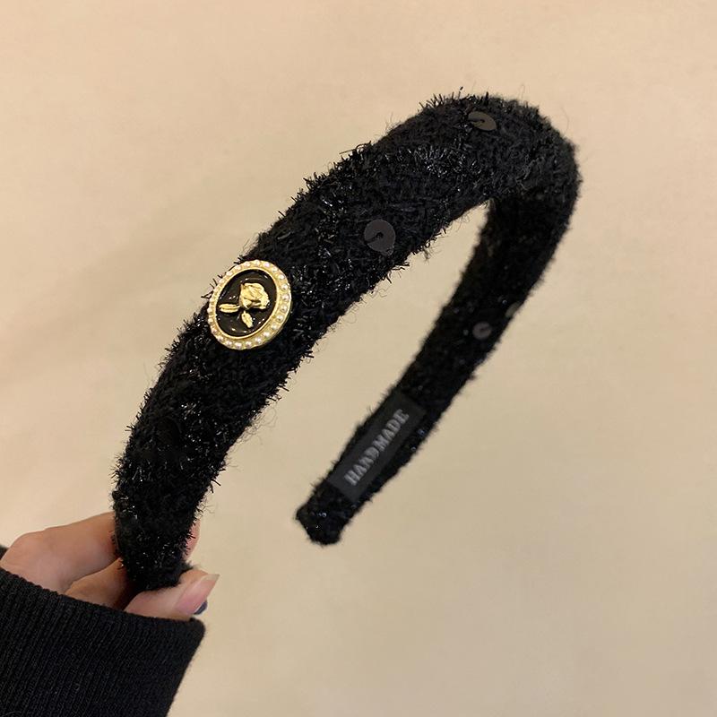 Элегантная повязка на голову с жемчугом камелии для женщин - роскошный модный аксессуар осень/зима