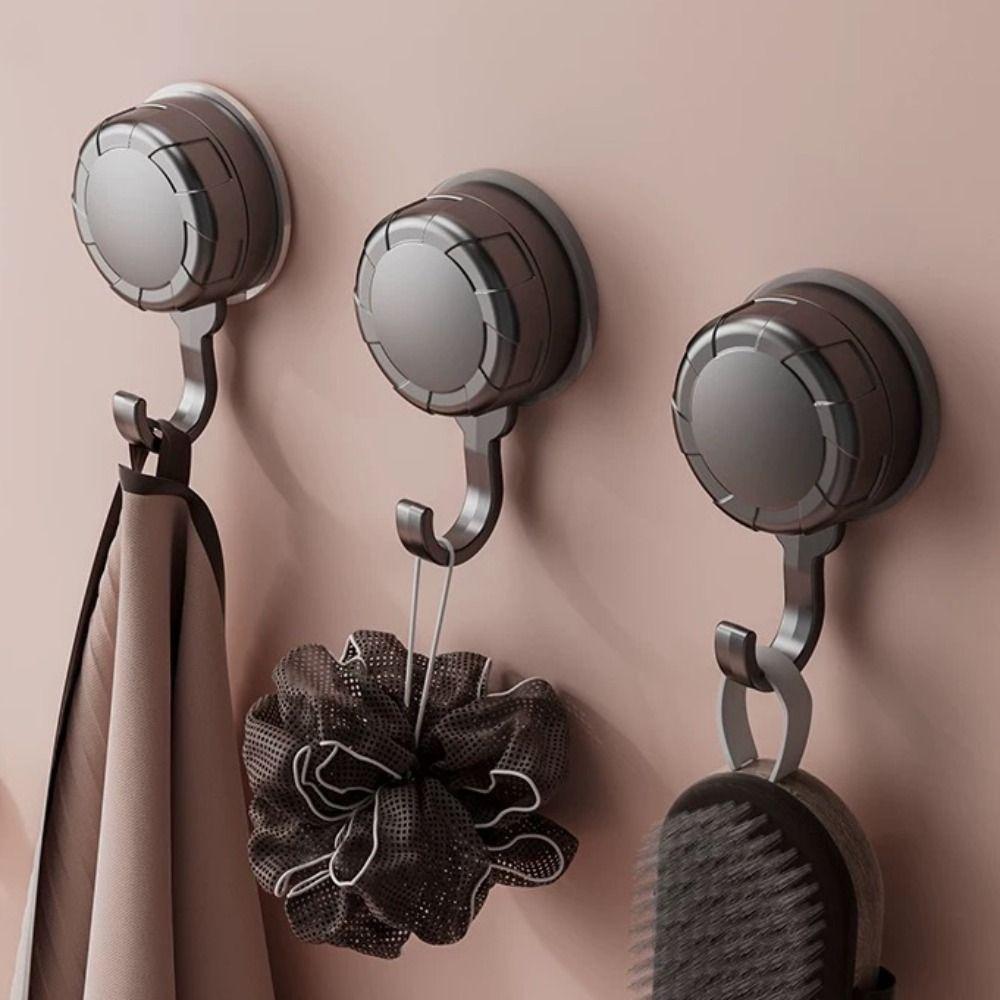 3Pcs Waterproof Nail-free Vacuum Hooks Detachable Bathroom Towel Hooks Suction Cup Hooks Toilet