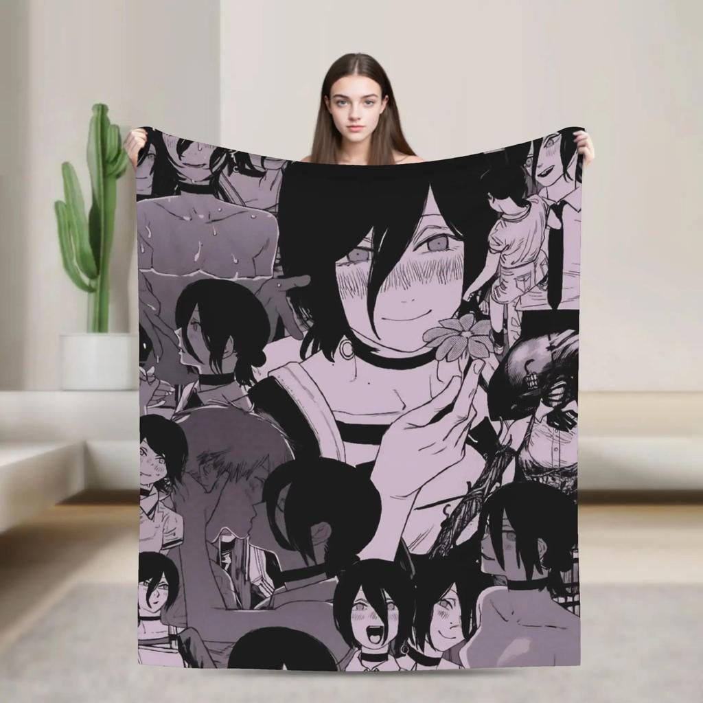 Kobeni Higashiyama Chainsaw Man Anime Blanket Super Soft Warm Fleece Throw for Bed Sofa Outdoor Perfect for Winter Students Gif