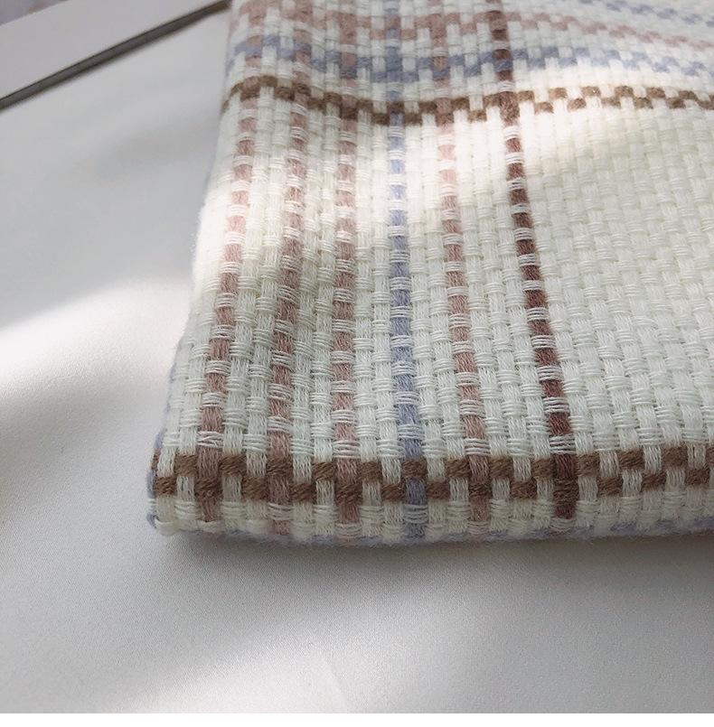 Plaid Pattern Polyester Scarf for Women - Cute Woven Shawl with Fringe, Weekend Casual, Inelastic, Hand Wash/Dry Clean, Warm & Stylish