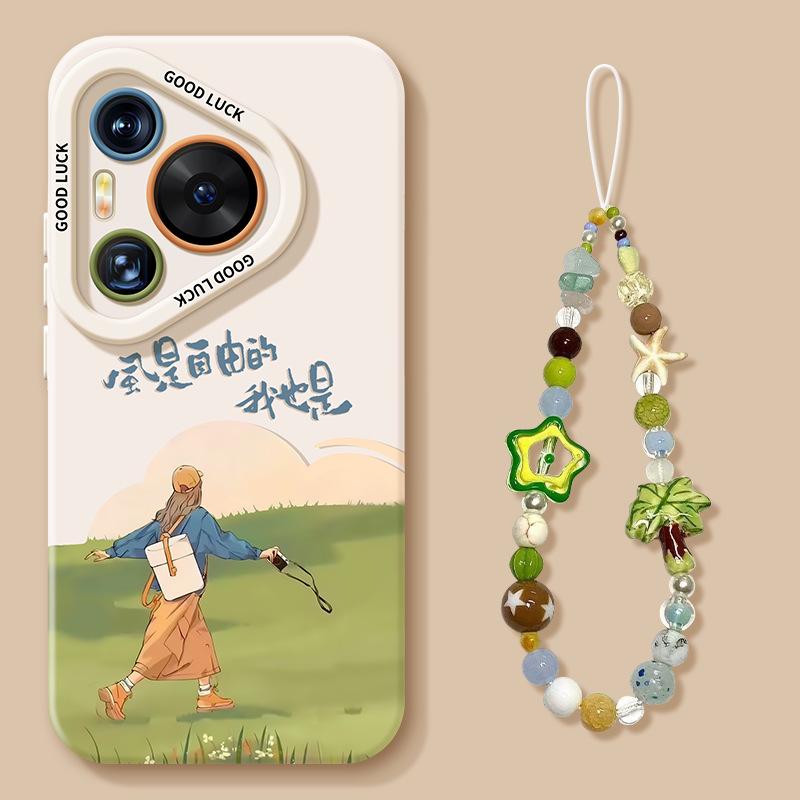 Free girl mobile phone case is suitable for Huawei purapro silicone ultra lanyard fresh soft case