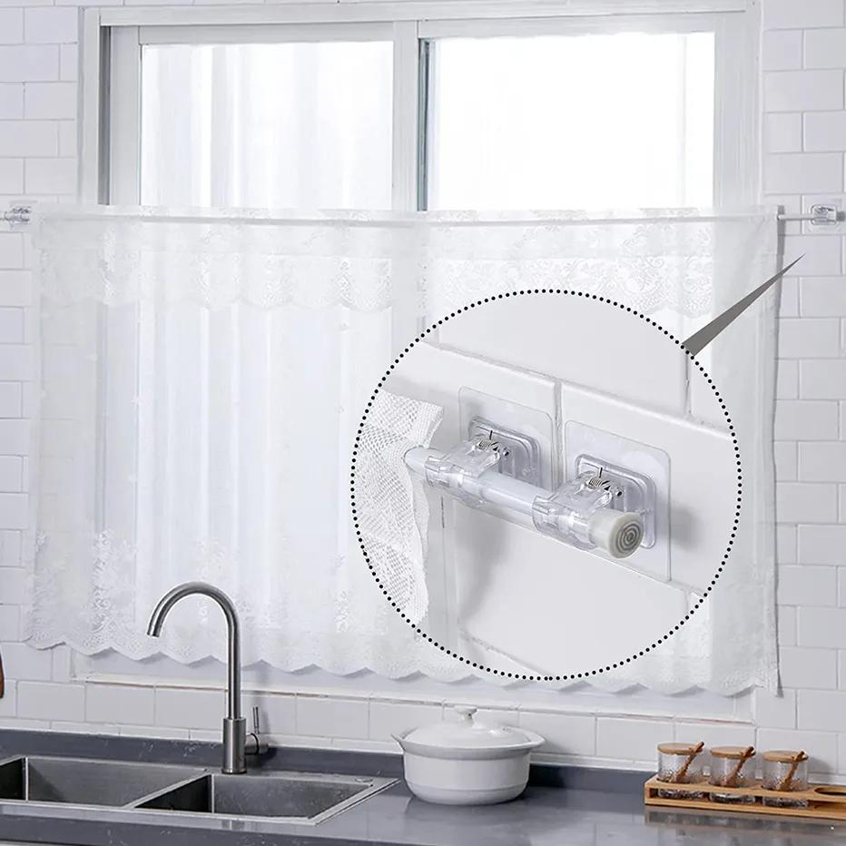 2/4/6 шт. кронштейн для карниза без дрели, самоклеящийся держатель для карниза, крючки, регулируемый крючок для карниза без гвоздей, аксессуар для дома