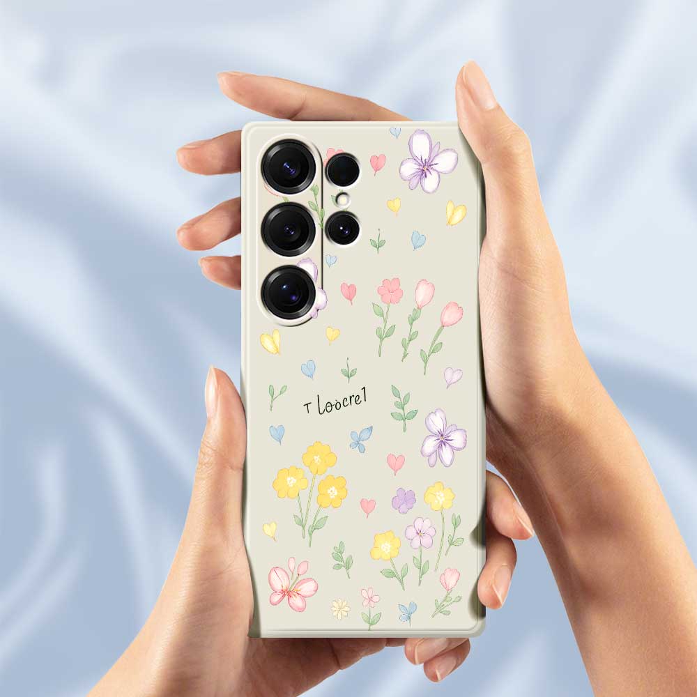 Чехол для Samsung Galaxy S25 Ultra с принтом в виде мелких цветов, ТПУ задняя крышка для телефона с прямыми краями