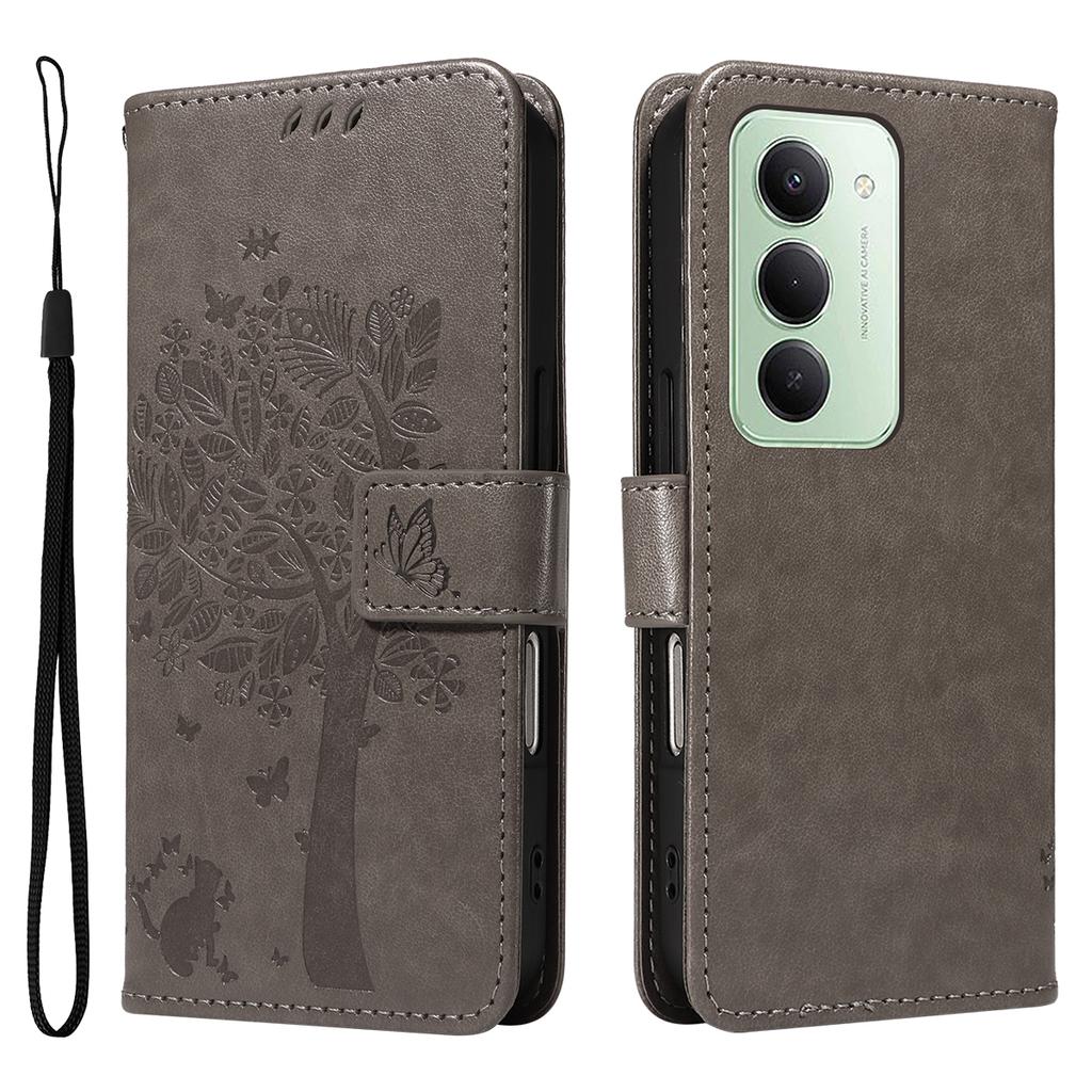 For Xiaomi Redmi 15 5G (Global) (169mm) Phone Case with Stand Cat Tree Pattern Leather Wallet Mobile Cover