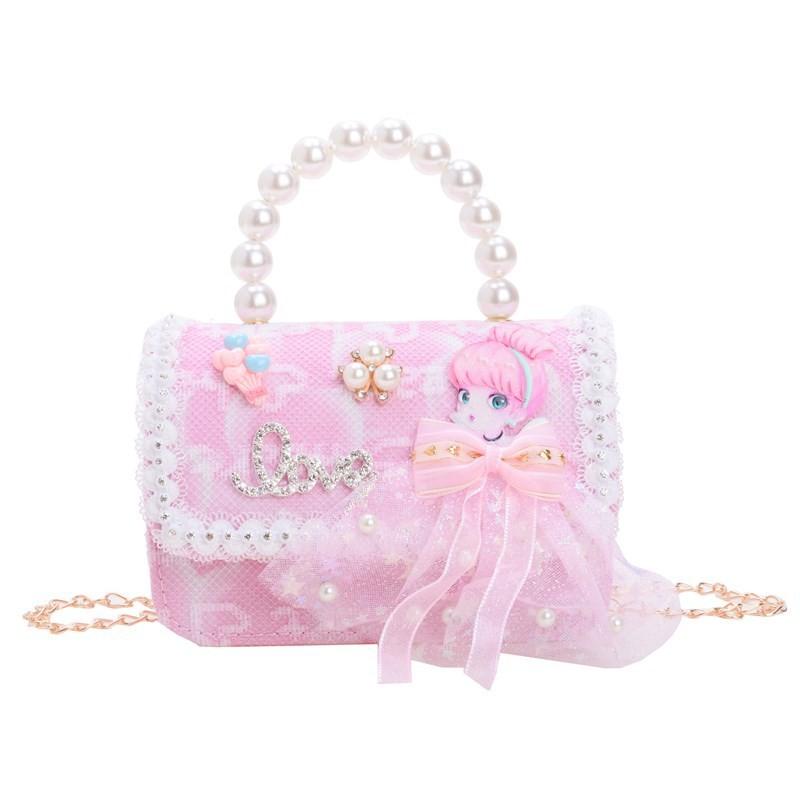 Charming Lightweight Pearl Shoulder Bag For Girls Featuring Cute Design Princess