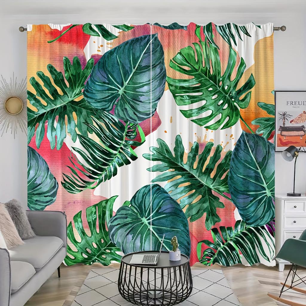 2 шт. бесшовные бордюры с красочными цветочными узорами акварельные падающие листья принты шторы для гостиной спальни для домашнего декора