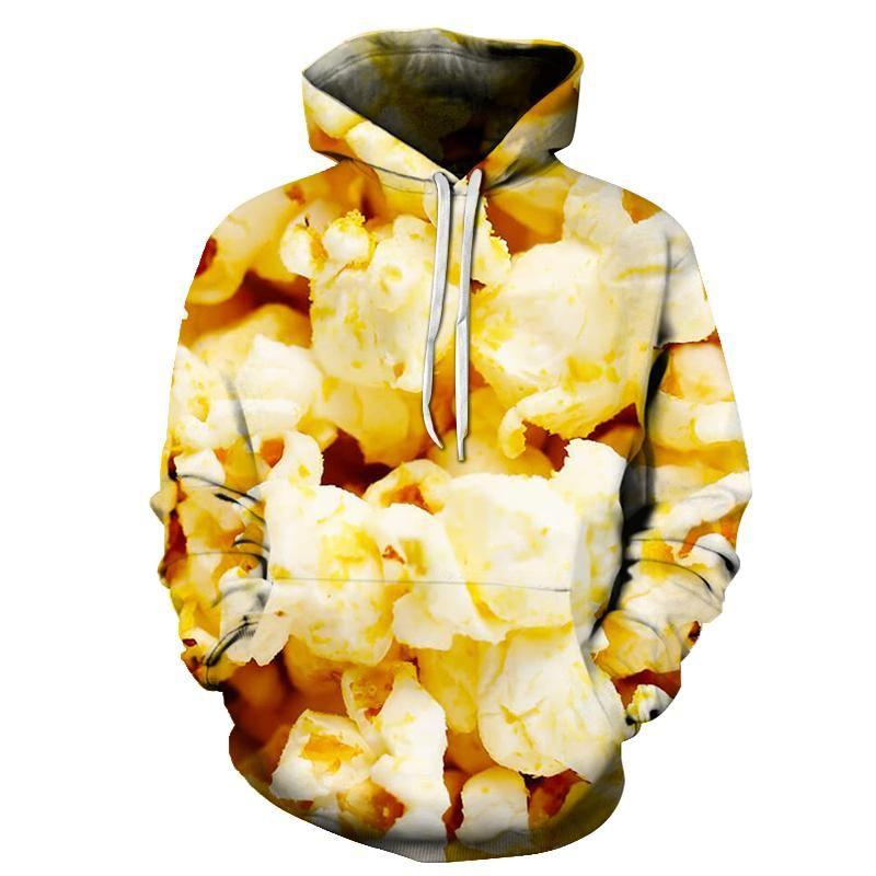 New Fashion Popcorn 3D Printed Funny Hoodie Women's Clothing Autumn Long Sleeve Hooded Unisex Streetwear Pullover Tops