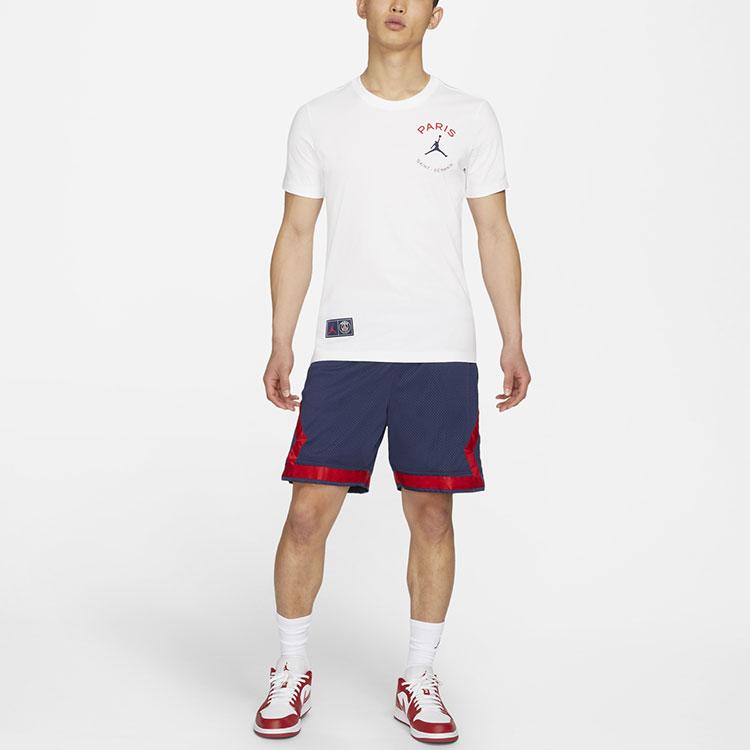 Jordan Спортивная футболка с коротким рукавом и логотипом Paris Saint-Germain, мужские топы белого цвета DB6515-100