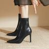 Мода 2024 Горячая Распродажа Модные Женские Ботильоны Осень Зима Новые Острый Носок Задняя Молния Уличная Обувь для Женщин Ботинес Мухер