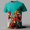 Funny Chicken 3d Print T-Shirt Men Short Sleeve Tops Summer Fashion Casual Oversized T-Shirt For Men Streetwear Tee Shirts