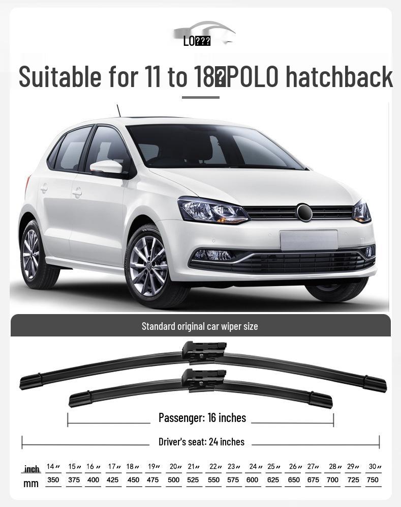 2021 VW POLOPLUS Оригинальная задняя щетка стеклоочистителя, Бескаркасная резиновая полоса