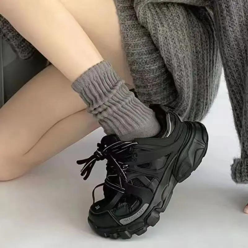 1/3 пары Модный крутой Лолита Женский Милый Теплый Набор носков Женский Леди Осень Зима Вязаные Длинные Черные Белые Носки для Женщин Спорт