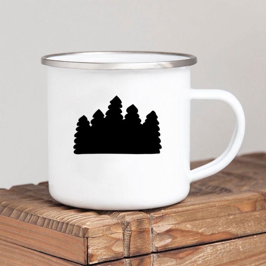 Эмалированная кружка для кофе Forest Camp Adventure Together Camping Cup Идея подарка для Camper Campfire Кружки для походов на открытом воздухе Фестиваль путешествий