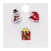 3pcs/set Christmas Brooch Set Elf Snowman Stocking Enamel Rhinestone Party Gift