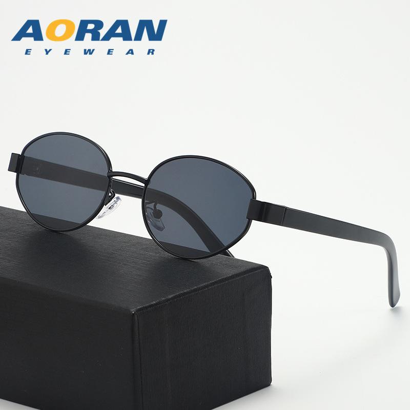 Luxury Old Money Style UV Protection Sunglasses for Women with a High-End Feel2026New Vintage Metal Oval Sunglasses for Men