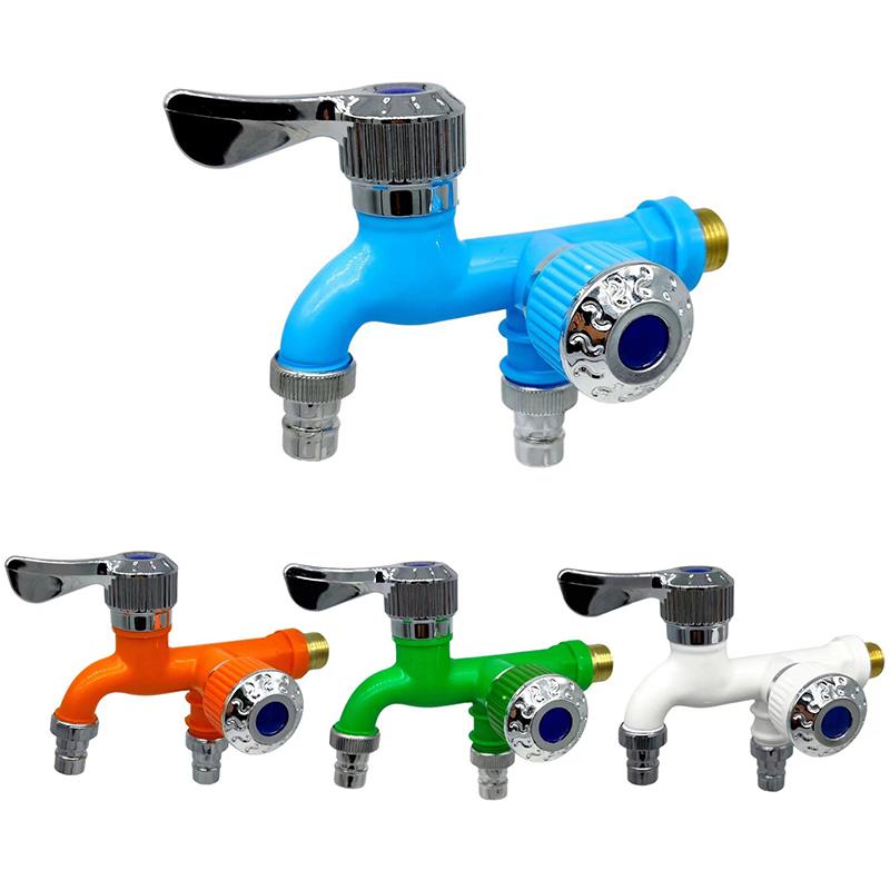 1/2" Universal Interface Faucet Double Outlet Dual Control Water Tap Connector