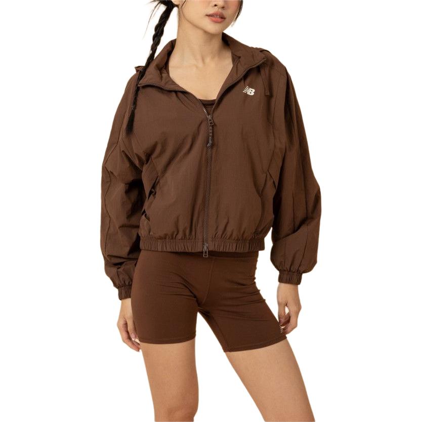 New Balance Куртки Женские Коричневые Стойка Умеренные Другие WJ613846-ABJ