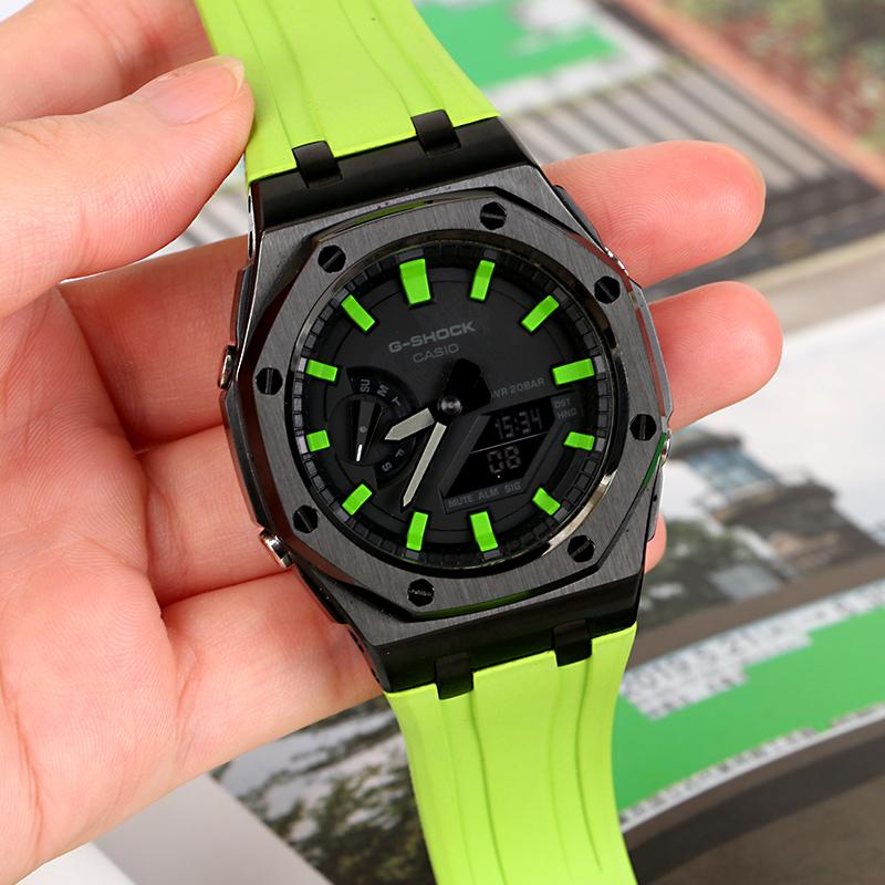 Casio Унисекс Часы с Жидкокристаллическим и Аналоговым Двойным Дисплеем Серия 44 мм Черные GA-2100-1A1(Часы1--)