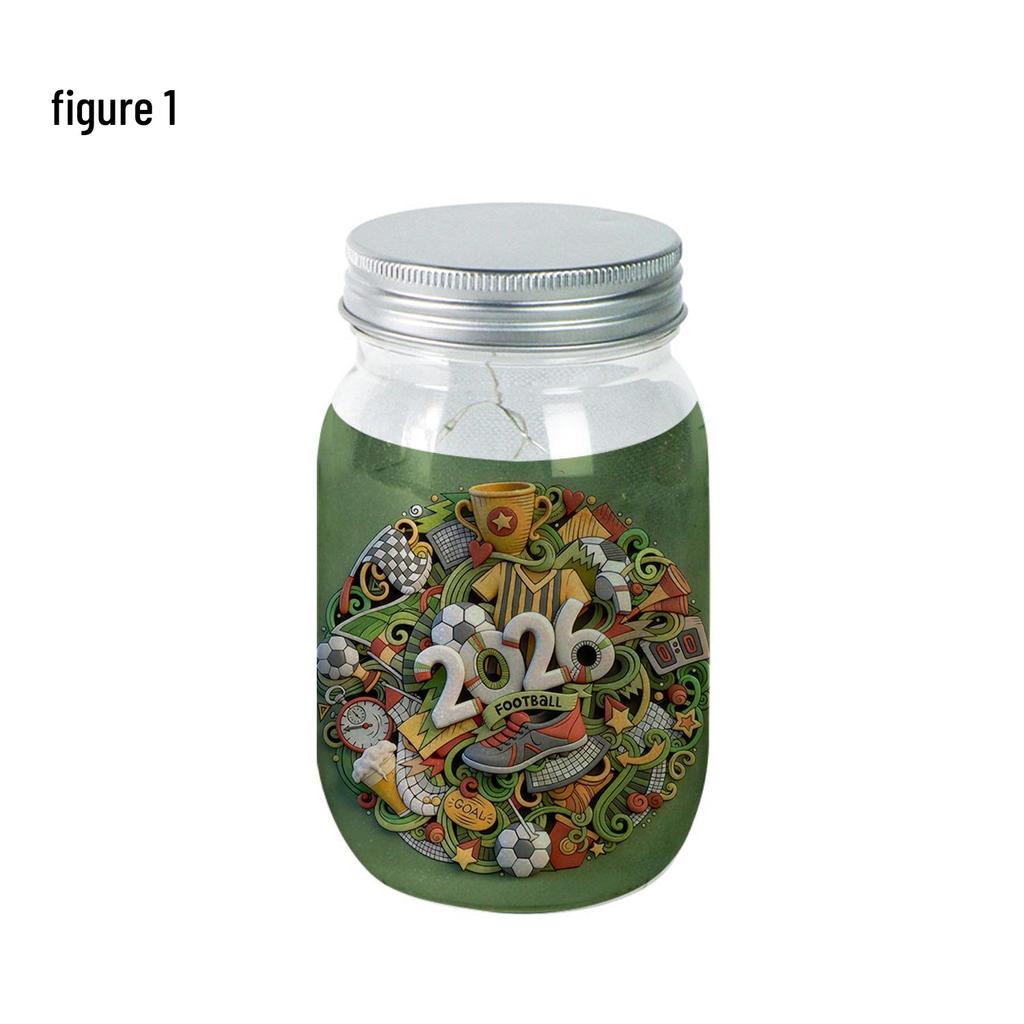 Solar Mason Jar LED String Lights with Custom World Cup Design