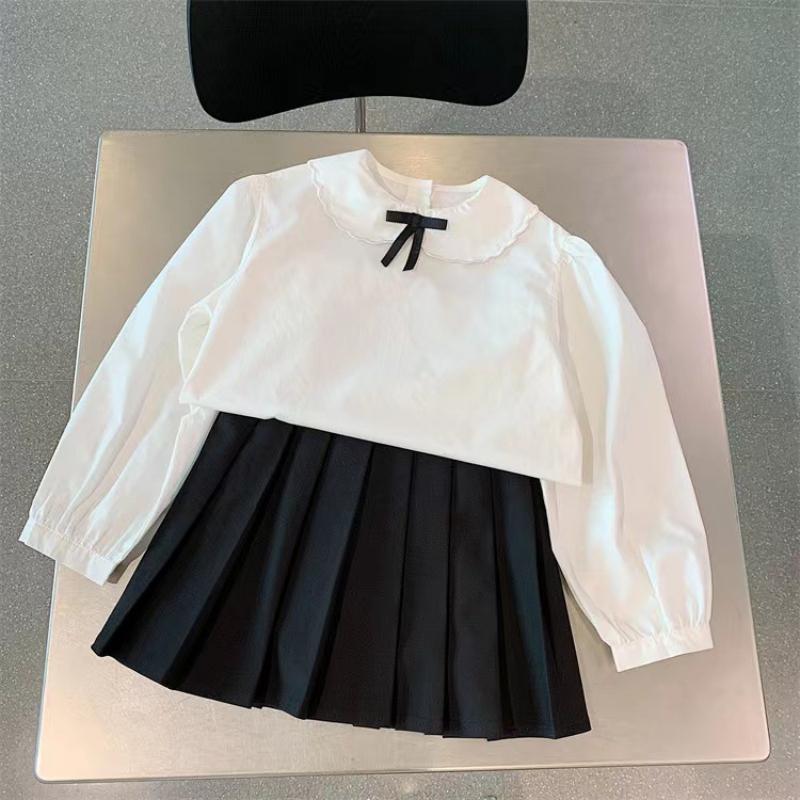 Детская рубашка для девочек, белая рубашка в студенческом стиле