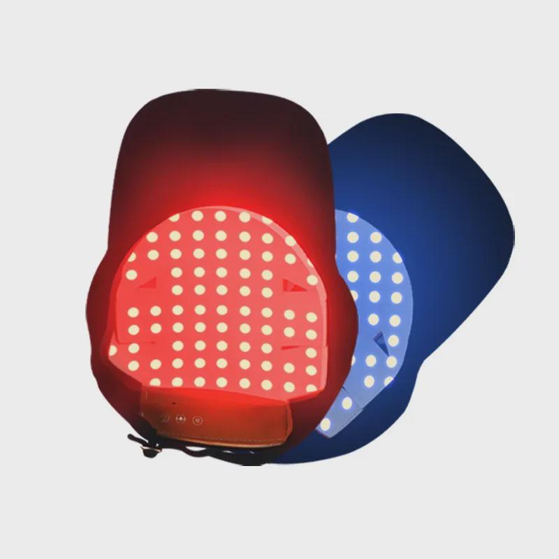 Портативная шапочка для ухода за волосами с 70 светодиодами красного и синего цвета для густых и крепких волос