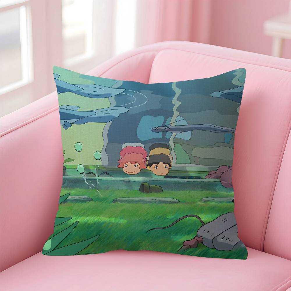 Cute Cartoon PPonyoS Pillowcase toon Gift Cushion Cover Bedroom Home Sofa Chair Seat Decor pillow case