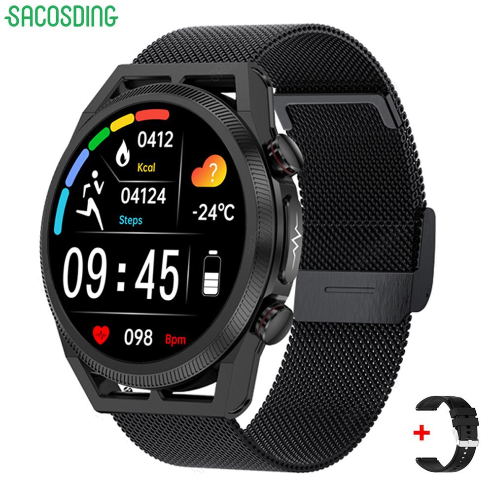 SACOSDING кровяное давление умные часы мужские ЭКГ + ППГ + ВСР Bluetooth вызов кислорода в крови монитор артериального давления женские спортивные умные часы