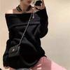 Elegant Sexy Slash Neck Pullover Sweater For Women Autumn Winter Loose Knitted Jumpers Tops Office Ladies Fashion Casual Sweet Sweaters Clothing 30987