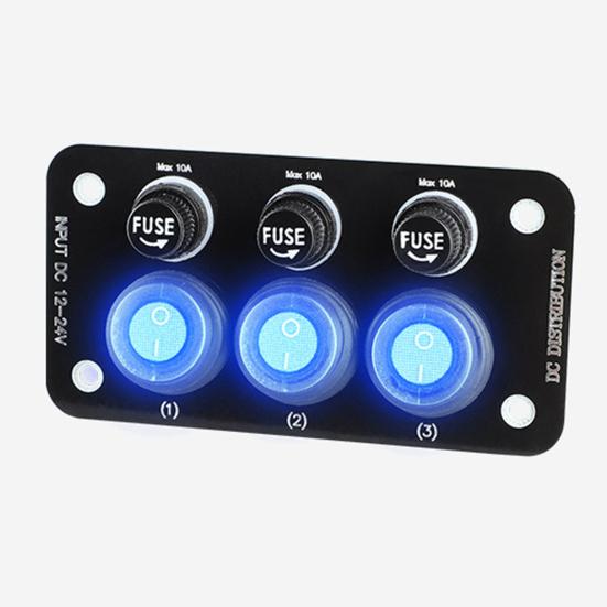 Панель тумблера 12 В-24 В, 3 кнопки, дизайн, водонепроницаемая, простая установка, управление питанием, лодка, грузовик