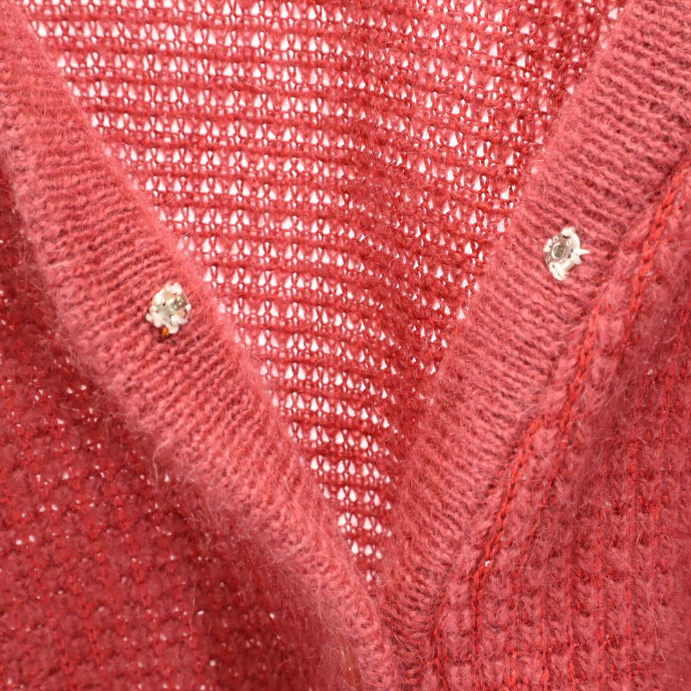 Chloe Кардиган вязаный с V-образным вырезом, с длинным рукавом, 40 розовый Женский Б/у