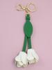 Свежий стиль кожаный шарм-тюльпан брелок для сумки подвеска-цветок автомобильный аксессуар