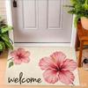 Modern Monstera Leaves Welcome Doormat Tropical Green Palm Leaf Front Door Mat Minimalist Entryway Accent Rug Home Floor Mats