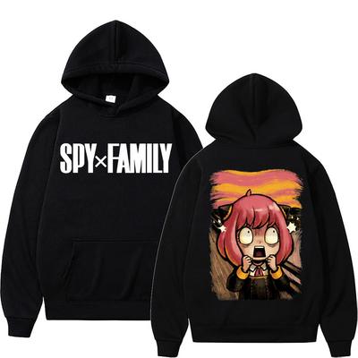 Японское аниме Spy X Family Anya Forger Толстовка с графическим принтом Harajuku Уличная одежда унисекс Женская одежда Unisexga Толстовка большого размера